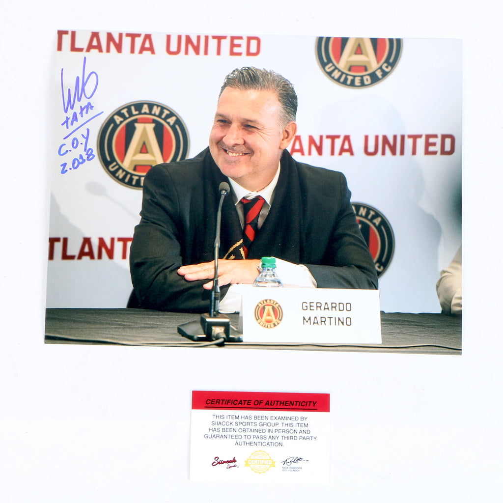 Tata Martino Signed 8x10 Coaching COY 18 Press Conference Atlanta United FC