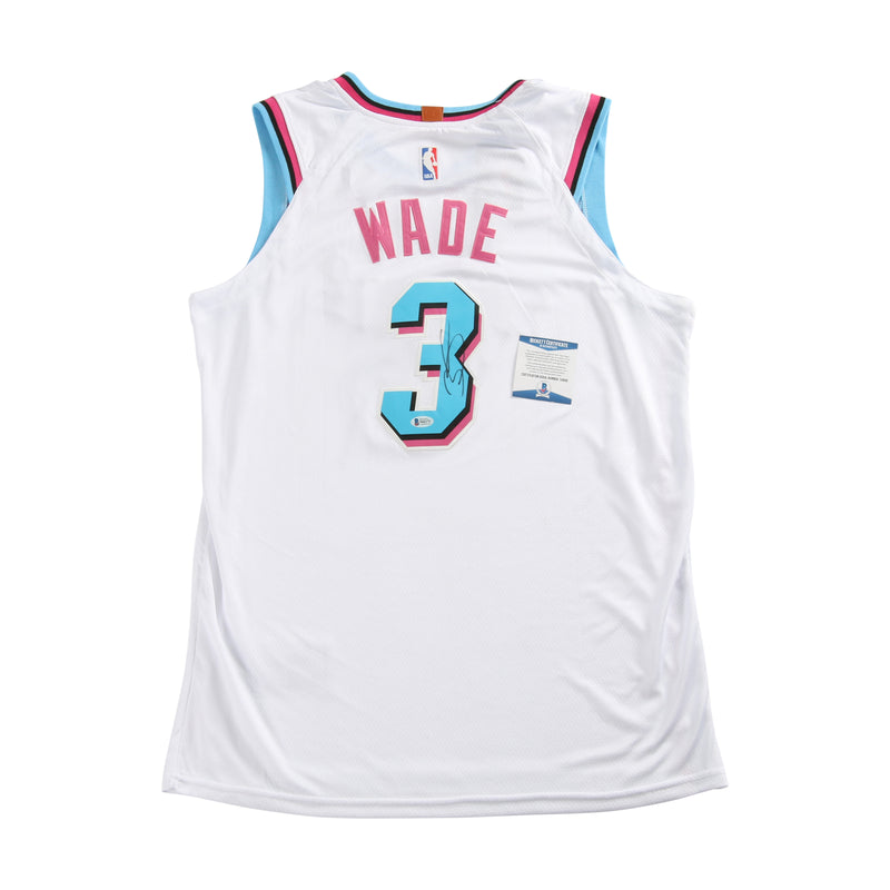 Dwayne Wade Signed Miami Heat Jersey White
