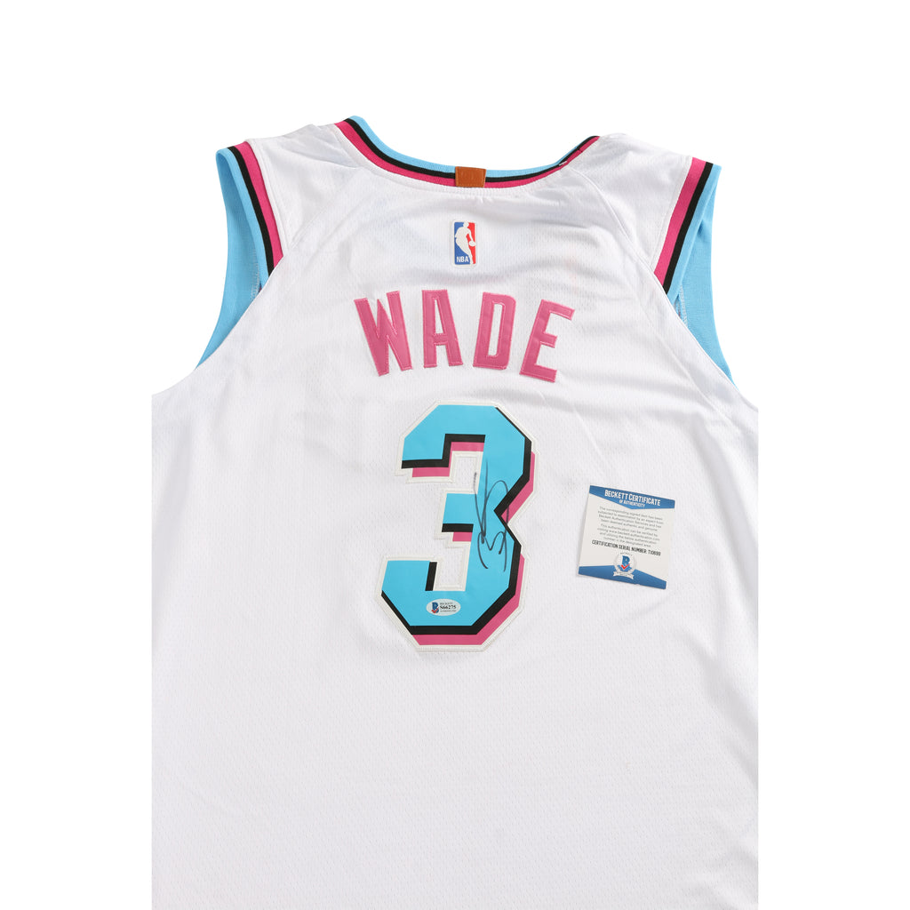 Dwayne Wade Signed Miami Heat Jersey White
