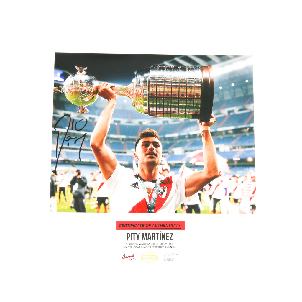 Pity Martinez Signed 8x10 River Plate Trophy Above Atlanta United