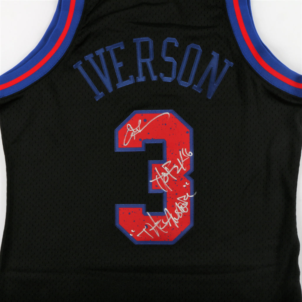 Allen Iverson Signed Philadelphia 76ers Jersey with "The Answer" & "HOF 2016" Inscription - Black