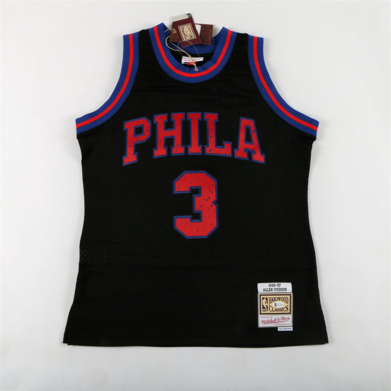 Allen Iverson Signed Philadelphia 76ers Jersey with "The Answer" & "HOF 2016" Inscription - Black